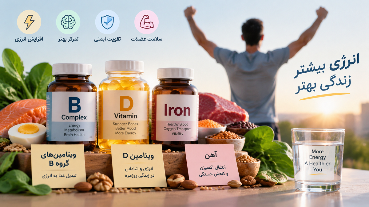 بمب انرژی طبیعی بدن کدام ویتامین است؟ نقش ویتامین‌های گروه B، D و آهن در افزایش انرژی